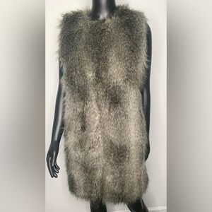 Armani Exchange Gray Faux Fur Vest